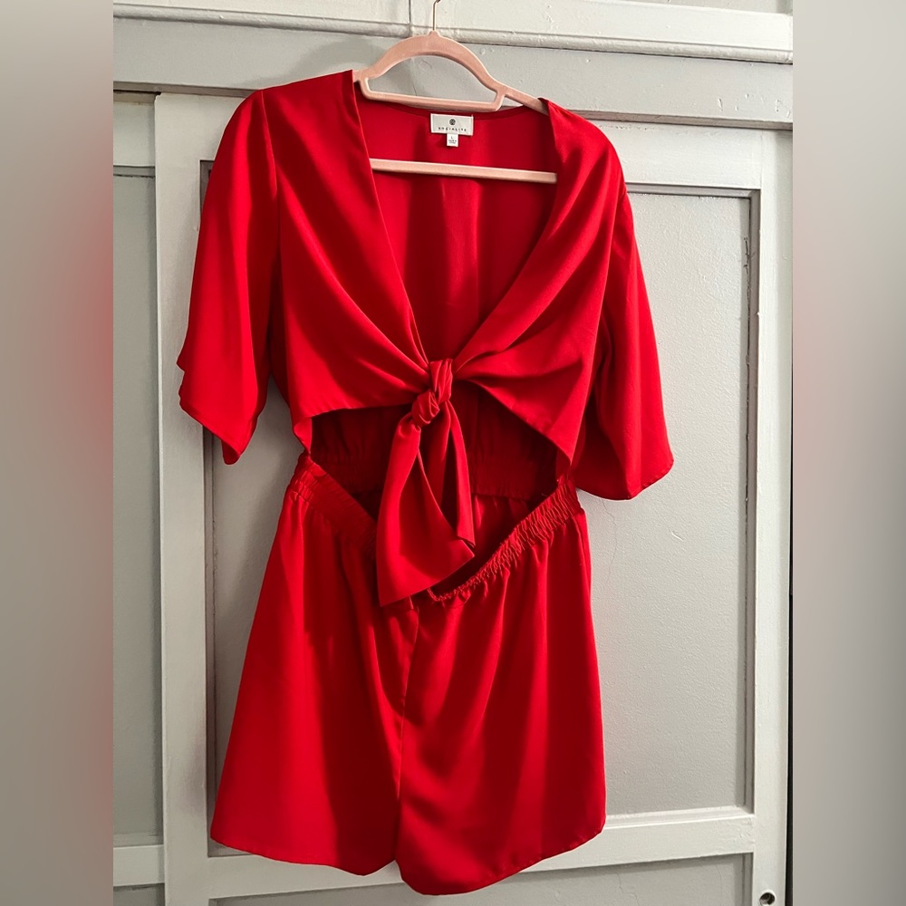 Socialite red romper